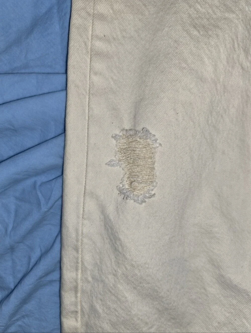 Levi’s Premium 501 Big E Cream Distressed Jeans W29 L26